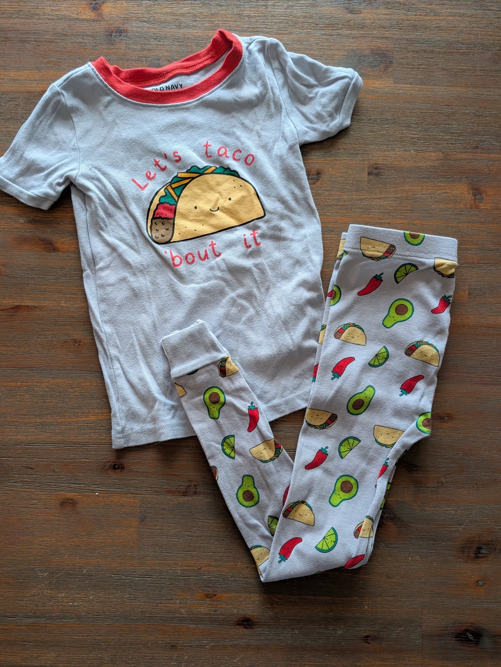 Kids Taco Print Two-Piece Pajama Set